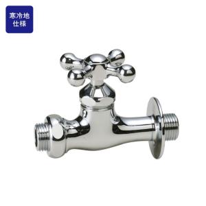 ホース接続 補助蛇口 十字ハンドル クロームメッキ