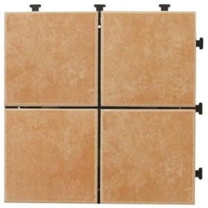タイルデッキパネル　ジョイント式　サンドブラウン 4P　56728　/　タイル　ガーデン