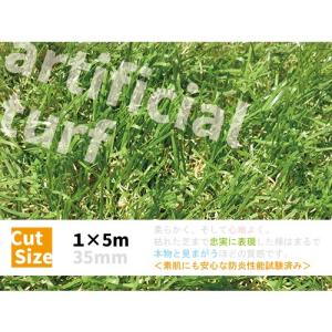 人工芝 ロール 1m×5m 〔35mm〕  リアル 高級 高密度 芝 ガーデン