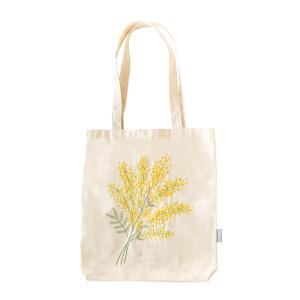 メール便 送料無料 刺繍トートバッグ 小 ボタニカル ミモザ リース