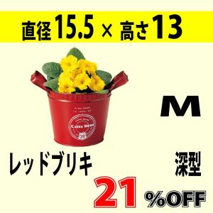 21%OFF　レッドブリキ(深型)M　ブリキの鉢　直径15.5*高さ13cm｜gardenstyle