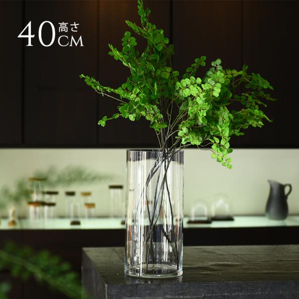 ガラス 花瓶 透明 北欧 大型 シンプル 花瓶 ガラス EUROグラス 直径19×高さ40cm クリ...