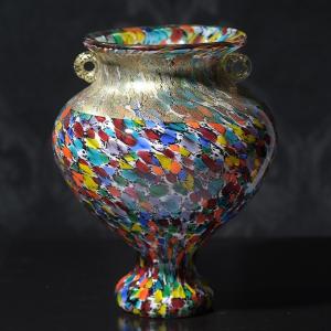 津軽びいどろ 花瓶 ガラス 大型 豪華絢爛 ねぶた祭の彩り 最高潮 花器