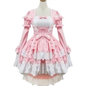 メイド服 コスチューム かわいい ミニスカート ピンク コスプレ衣装h2065