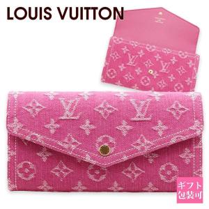 ルイヴィトン 長財布 レディース ポルトフォイユ サラ M28280 フューシャデニム ピンク デニム フラップ LV Louis Vuitton 財布 ウォレット 小銭入れ