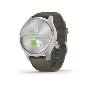 ガーミン 公式 vivomove Style Moss Green / Silver Suica 対応 スマートウォッチ 日本正規品 メーカー公式