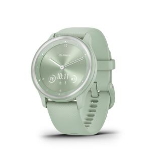 GARMIN(ガーミン) vivomove Sport Silver / Cool Mint ハイブリッドスマートウォッチ 【日本正規品】｜garmin-official