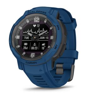 ソーラー充電モデル ガーミン公式直販 Instinct Crossover Dual Power Tidal Blue Suica対応対応 タフネスアウトドア GPS 日本正規品｜garmin-official