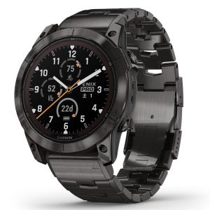 ガーミン fenix 7X Pro Sapphire Dual Power Ti Carbon Gray / Carbon Gray Metal Band ソーラー充電可能 マルチスポーツGPSウォッチ