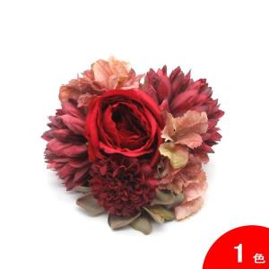 赤いバラとワイン色の花の花束風 GE-75 赤系[フラメンコ用]｜garogaro