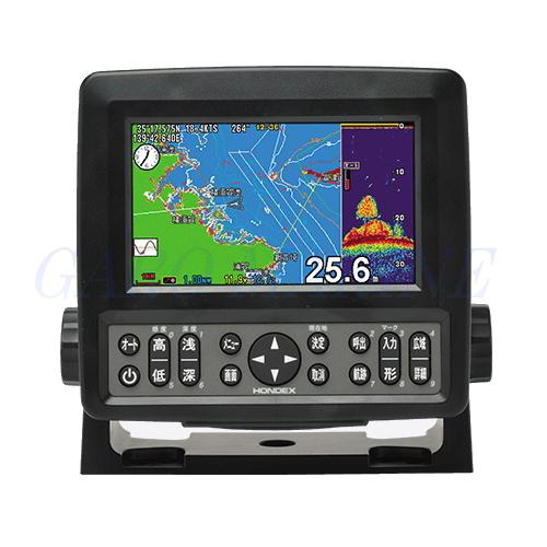 ホンデックス 魚群探知機 HE-601GPIII 5型ワイド液晶プロッター魚探 GPS内蔵 周波数2...
