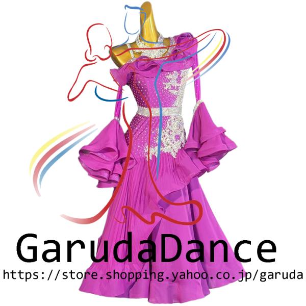 Garuda SHOP　レディース社交ダンス衣装　競技ドレスモダンドレス高級ドレス　発表会用演出服　...