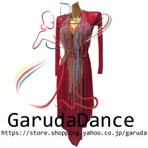 Garuda SHOP　社交ダンス高級衣装　セミオーダードレス　ラテン競技高級ドレス パーティードレス　社交ダンス衣装ラテン　 社交ダンス衣装ルンバ 　品番10876｜Garuda SHOP
