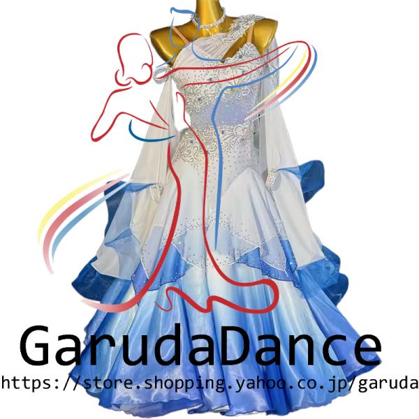 Garuda SHOP　レディース社交ダンス衣装　競技ドレスモダンドレス高級ドレス　発表会用演出服　...