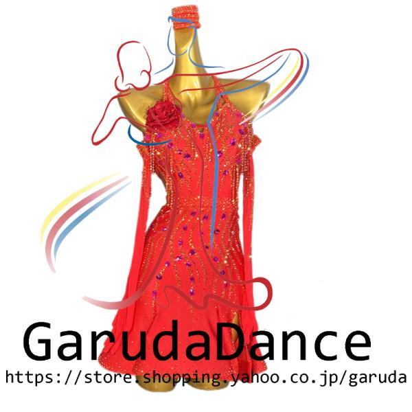 Garuda SHOP　社交ダンス高級衣装　セミオーダードレス　ラテン競技高級ドレス パーティードレ...