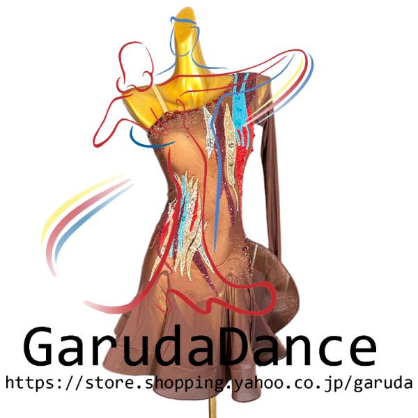 Garuda SHOP　社交ダンス高級衣装　セミオーダードレス　ラテン競技高級ドレス パーティードレ...