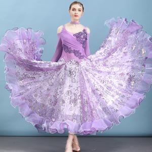 ★美品です❗社交ダンス競技会&Partyドレス✨鮮やかマゼンダ色　お値下げ♪ Garuda SHOP レディース社交ダンスドレス モダン競技ドレス ワルツ