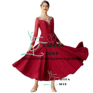 練習着にも最適✨スタンダードドレス 発表会やダンスパーティにも！ Garuda SHOP レディース社交ダンス衣装 競技ドレス ダンス練習