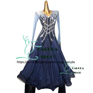 Garuda SHOP　レディース社交ダンスドレス　モダン競技ドレス　ワルツドレス高級品　発表会用高品質ドレス　セミオーダー可 　品番4392