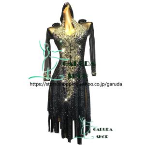 Garuda SHOP　レディース社交ダンス衣装　競技ドレス　ラテンドレス　高級品　発表会用演出服 　サイズ調整可  輝きライトストーン飾り　品番4503