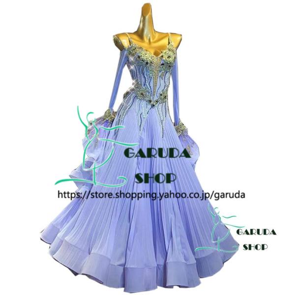 Garuda SHOP　レディース社交ダンスドレス　モダン競技ドレス　ワルツドレス高級品　発表会用高...