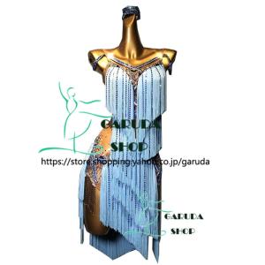 Garuda SHOP　レディース社交ダンス衣装　競技ドレス　ラテンドレス　高級品　発表会用演出服 　サイズ調整可  ライトストーン飾り　品番4981