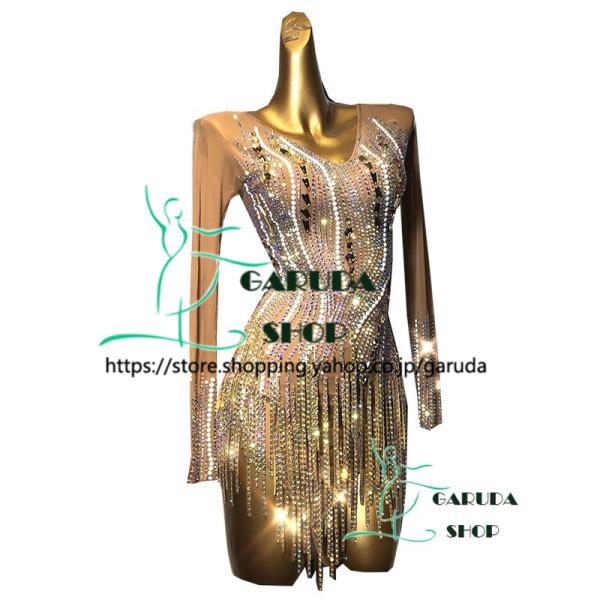 Garuda SHOP　レディース社交ダンス衣装　競技ドレス　ラテンドレス　高級品　発表会用演出服 ...