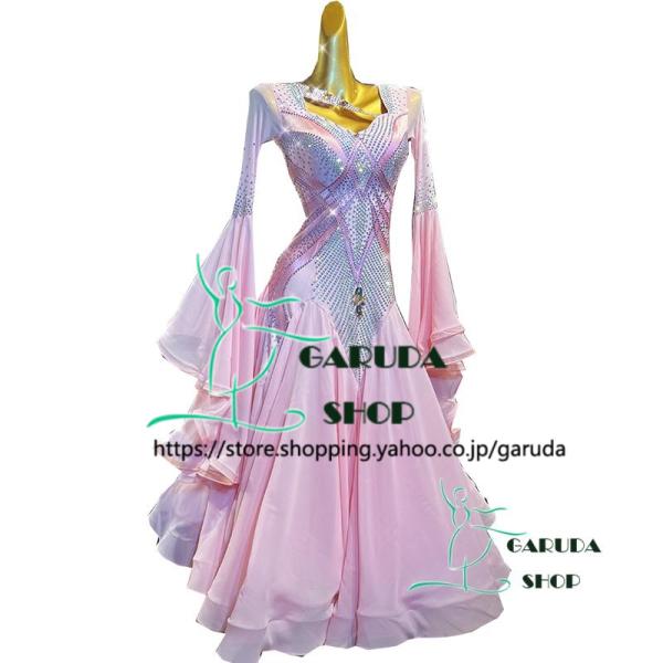 Garuda SHOP　レディース社交ダンス衣装　競技ドレス　ワルツドレス高級品　発表会用演出服パー...