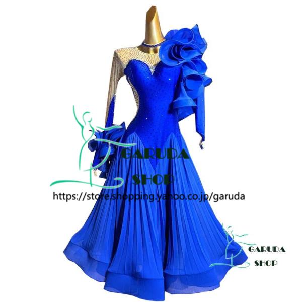 Garuda SHOP　レディース社交ダンス衣装　競技ドレス　ワルツドレス高級品　発表会用演出服パー...