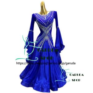 Garuda SHOP　レディース社交ダンス衣装　競技ドレス　ワルツドレス高級品　発表会用演出服パーティードレスワンピース　セミオーダー可　品番5981