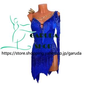超美品　ゆったりラテンドレス　競技　パーティー garuda_2083