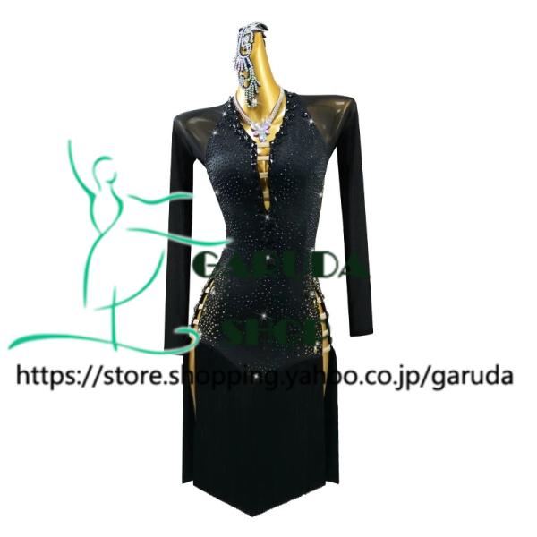 Garuda SHOP　レディース社交ダンス練習着　サイズ調整対応　ラテン練習ドレス競技試合レッスン...