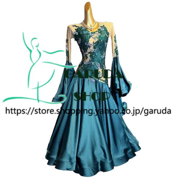 Garuda SHOP　レディース社交ダンス衣装　競技ドレス　モダンドレス高級ドレス　発表会用演出服...