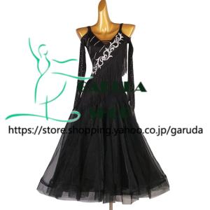 Garuda SHOP レディース社交ダンス衣装 ダンスドレス サイズ調整可能