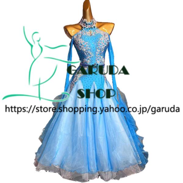 Garuda SHOP　レディース社交ダンス衣装　競技ドレス　モダンドレス高級ドレス　発表会用演出服...