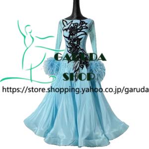Garuda SHOP　レディース社交ダンス衣装　競技ドレス　モダンドレス高級ドレス　発表会用演出服　 高級服　セミオーダー可　スタンダードドレス　品番8878