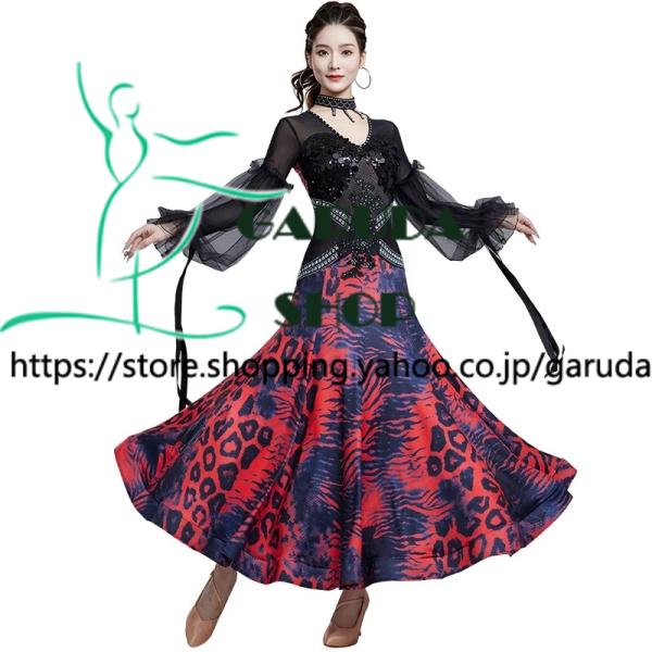 Garuda SHOP　社交ダンス衣装 レディースダンスレッスン練習ワンピースドレス＆ロングワンピー...
