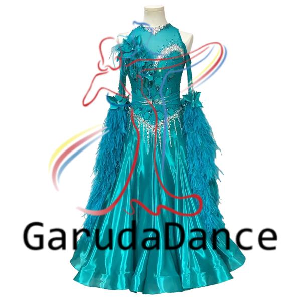 Garuda SHOP　レディース社交ダンス衣装　競技ドレス　モダンドレス高級ドレス　発表会用演出服...