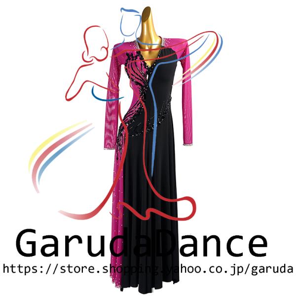 Garuda SHOP　社交ダンス高級衣装　セミオーダードレス　ラテン競技高級ドレス パーティードレ...