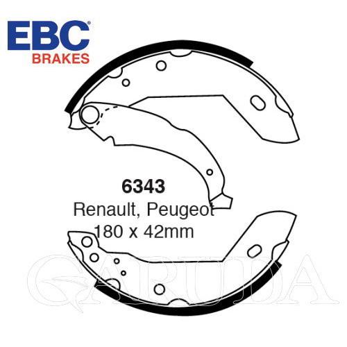 プジョー205，ルノー5　等用　リア用ブレーキシュー(Girling)：EBC・ブレーキシュー【63...