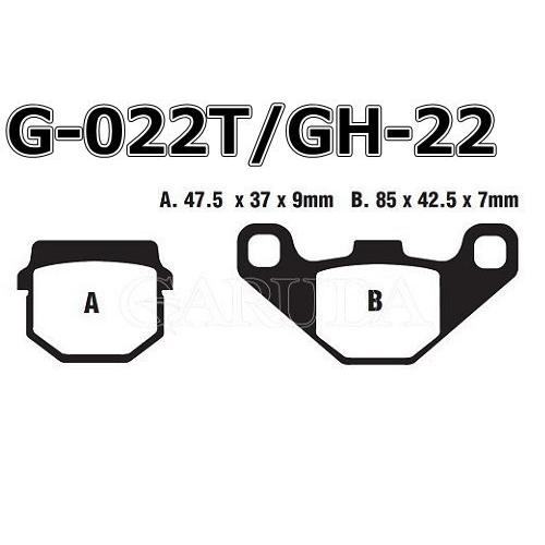 カワサキ：KDX125(フロント)等用　 || GOODRIDGE ブレーキ・パッド G022T