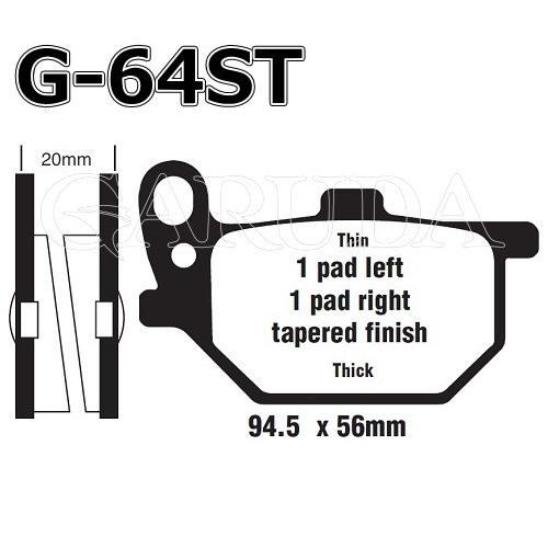 ヤマハ：RD250 / 400(前後)等用 || GOODRIDGE ブレーキ・パッド G064ST