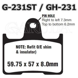 カワサキ：ZZR1400<リア>等用 || GOODRIDGE ブレーキ・パッド G231ST｜garudaonlinestore