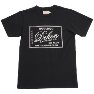 Dehen 1920(デーヘン) 創業100周年 限定モデル スクリーンプリント Tシャツ ブラック アメリカ製 メンズ 100 Year Anniversary Single Label Tee Black｜garyu