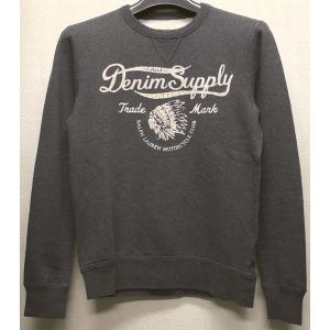 ラルフ DENIM&SUPPLY デニム&サプライ インディアン ＆ ロゴ プリント スウェット ダークグレー S｜garyu