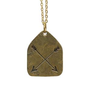 LHN Jewelry(エルエイチエヌ ジュエリー) 米国製 ハンドメイド アロー ネックレス 真鍮 Arrow Charm Necklace Brass