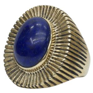 LHN Jewelry(エルエイチエヌ ジュエリー) 米国製 ハンドメイド Byron リング 真鍮 x ラピス メンズ ユニセックス Brass Lapis ring｜garyu