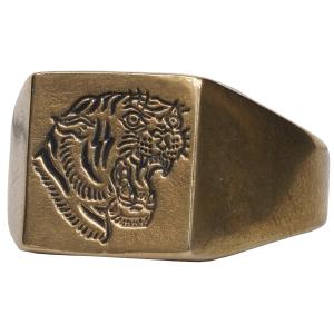 LHN Jewelry(エルエイチエヌ ジュエリー) ハンドメイド タイガー シグネット リング 真鍮 メンズ ユニセックス Tiger Signet Ring Brass｜garyu