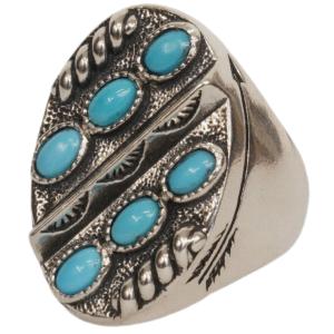 LHN Jewelry(エルエイチエヌ ジュエリー) ハンドメイド シルバー x ターコイズ リング サウスウエスタン ネイティブ Southwestern Turquoise Ring Silver｜garyu