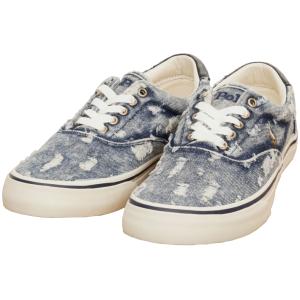 (ラルフローレン) Ralph Lauren Thorton デニム スニーカー ブルー メンズ Washed Denim Sneaker｜garyu